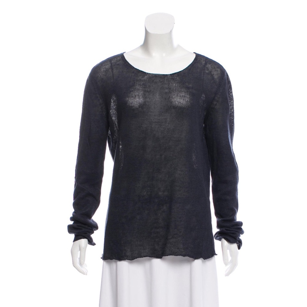 Balenciaga Navy hemp knit sweater Sz M France